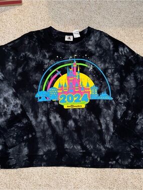 Disney Parks 2024 Walt Disney World Tie-Dye Castle Sweatshirt 3XL